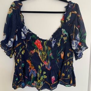 Tanya Taylor Floral Top Size 1X